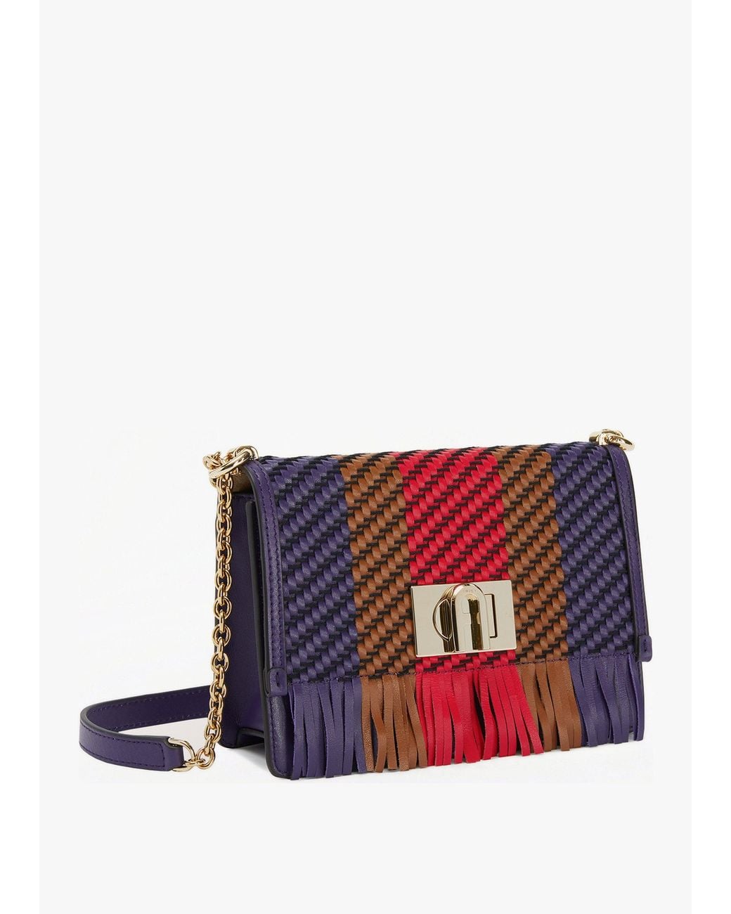 Furla White 1927 Multi Woven Mini Cross Body Bag