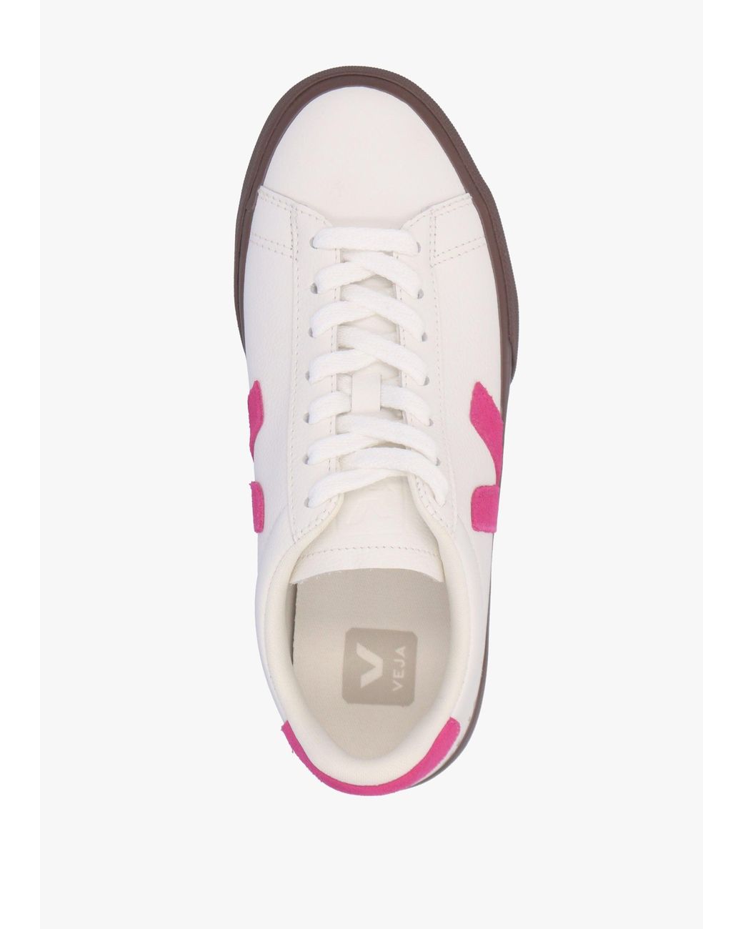 Veja Pink Campo Leather Bark Trainers