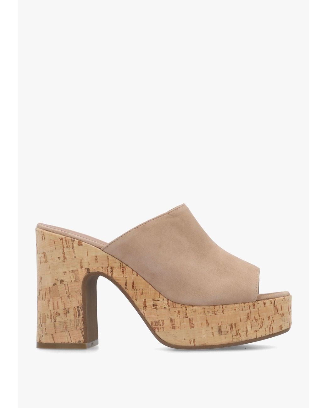 Daniel Natural Silken Cork Platform Heeled Mules