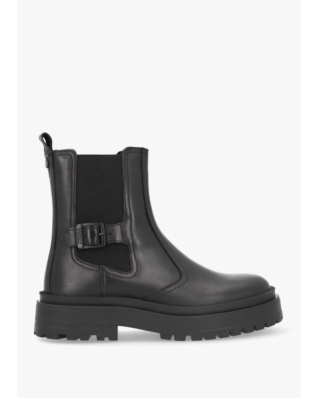 Barbour Milla Black Leather Chunky Chelsea Boots