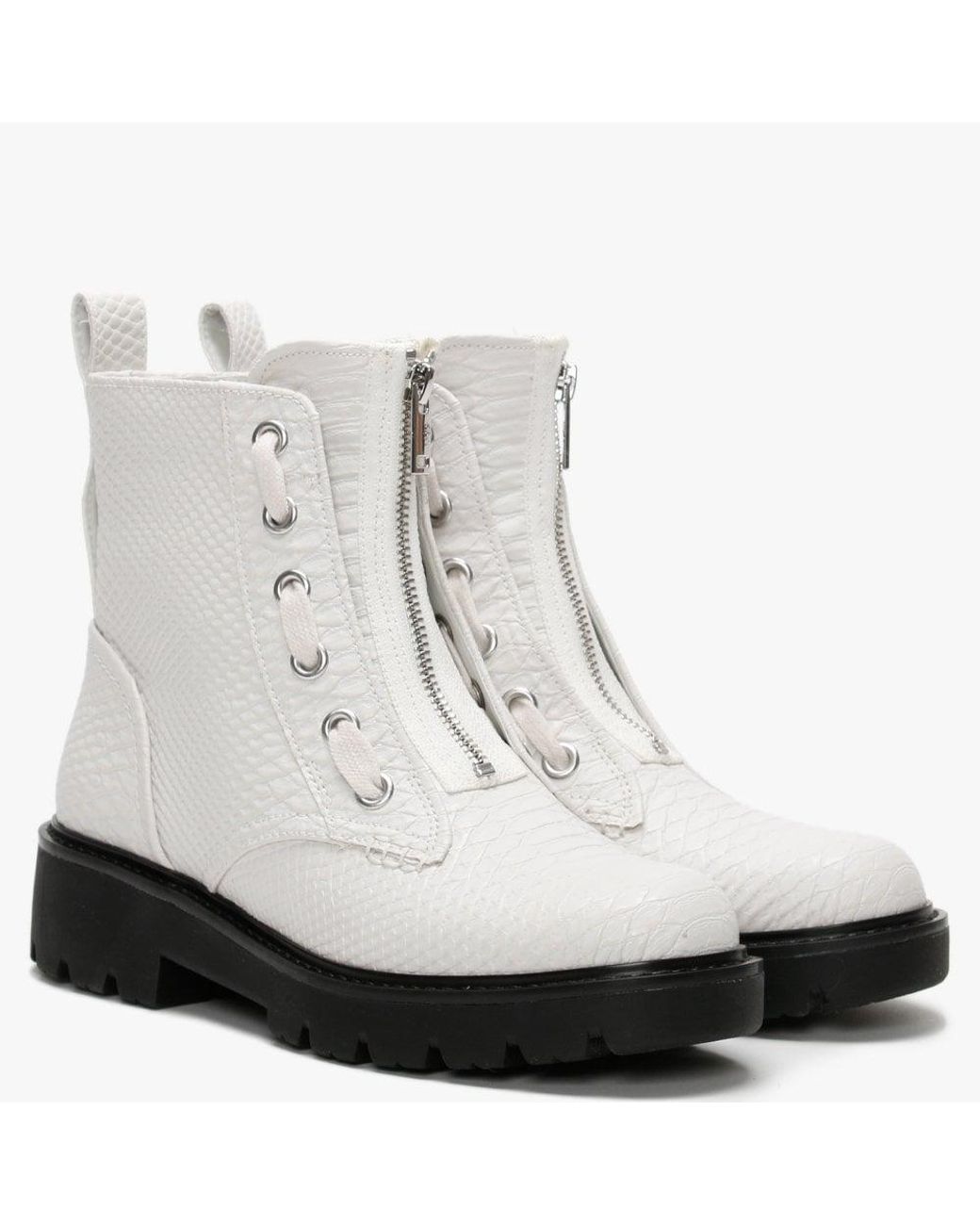 UGG Daren White Reptile Ankle Boots | Lyst