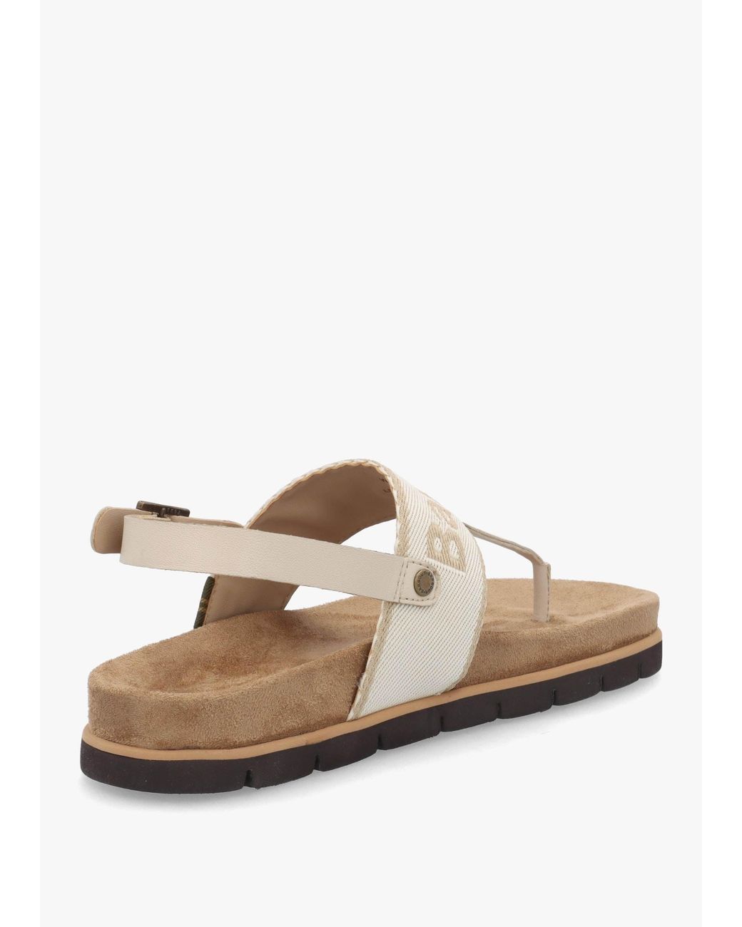 Barbour White Lumley Toe Post Sandals