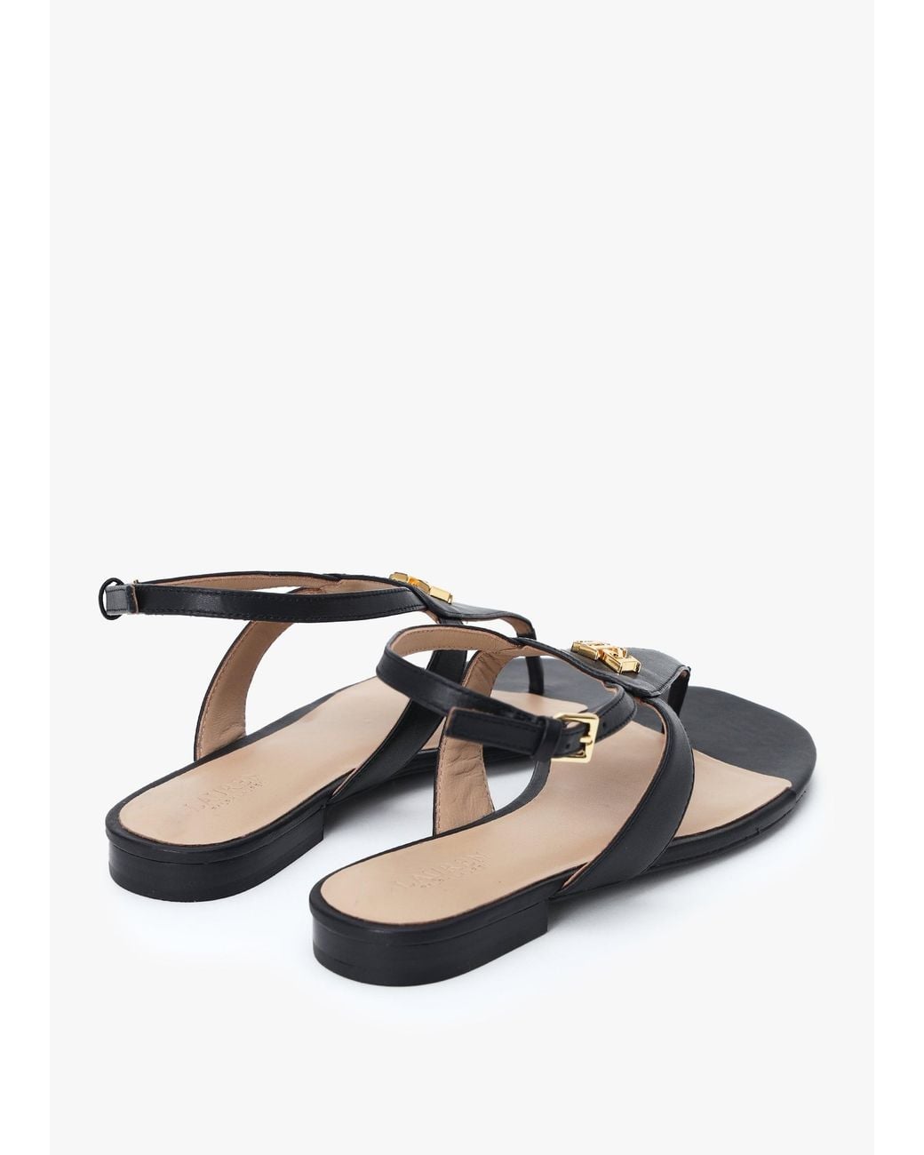 Ralph Lauren White Everley Calfskin Leather Toe Post Sandals