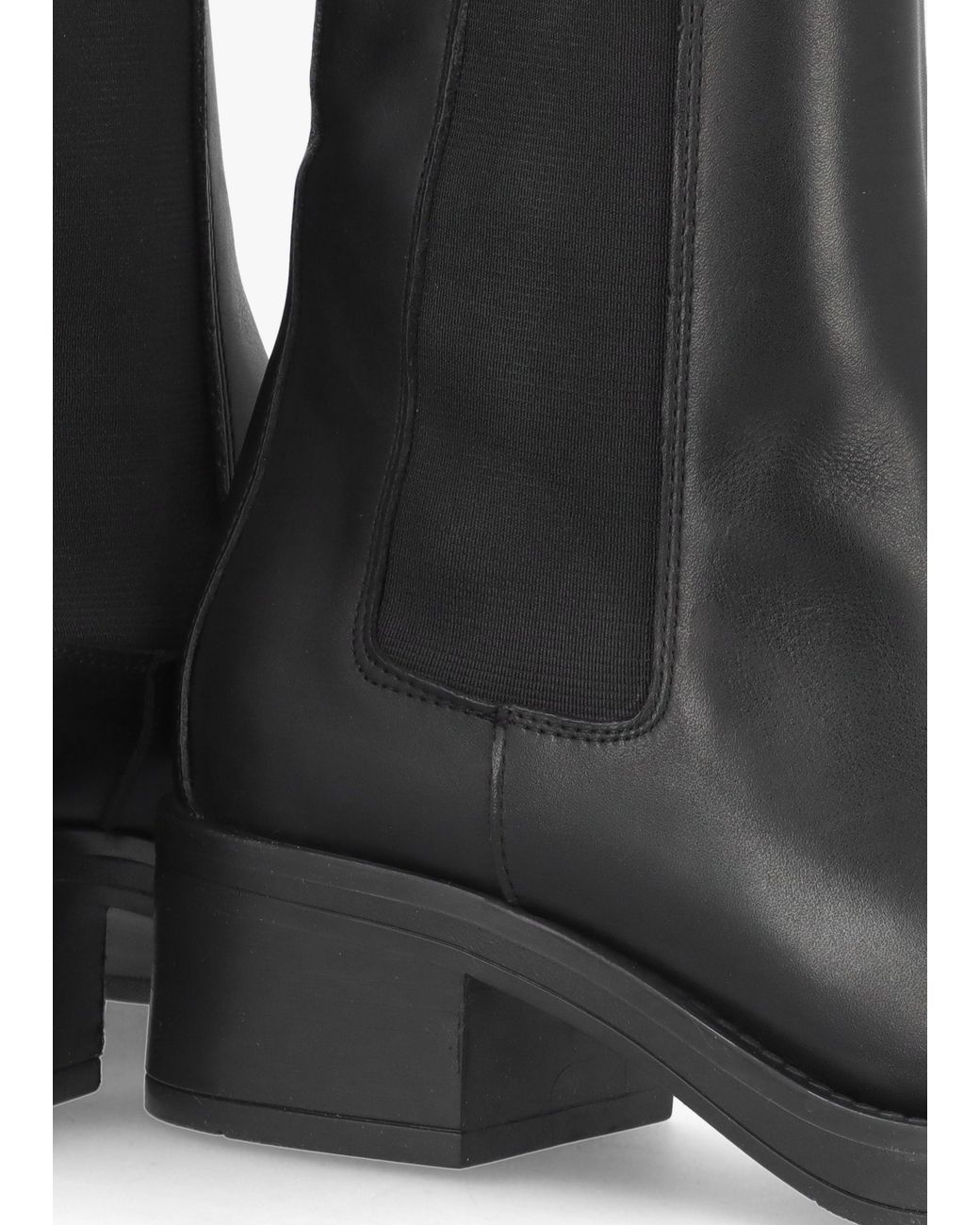 Daniel Black Curved Square Toe Block Heel Chelsea Boots
