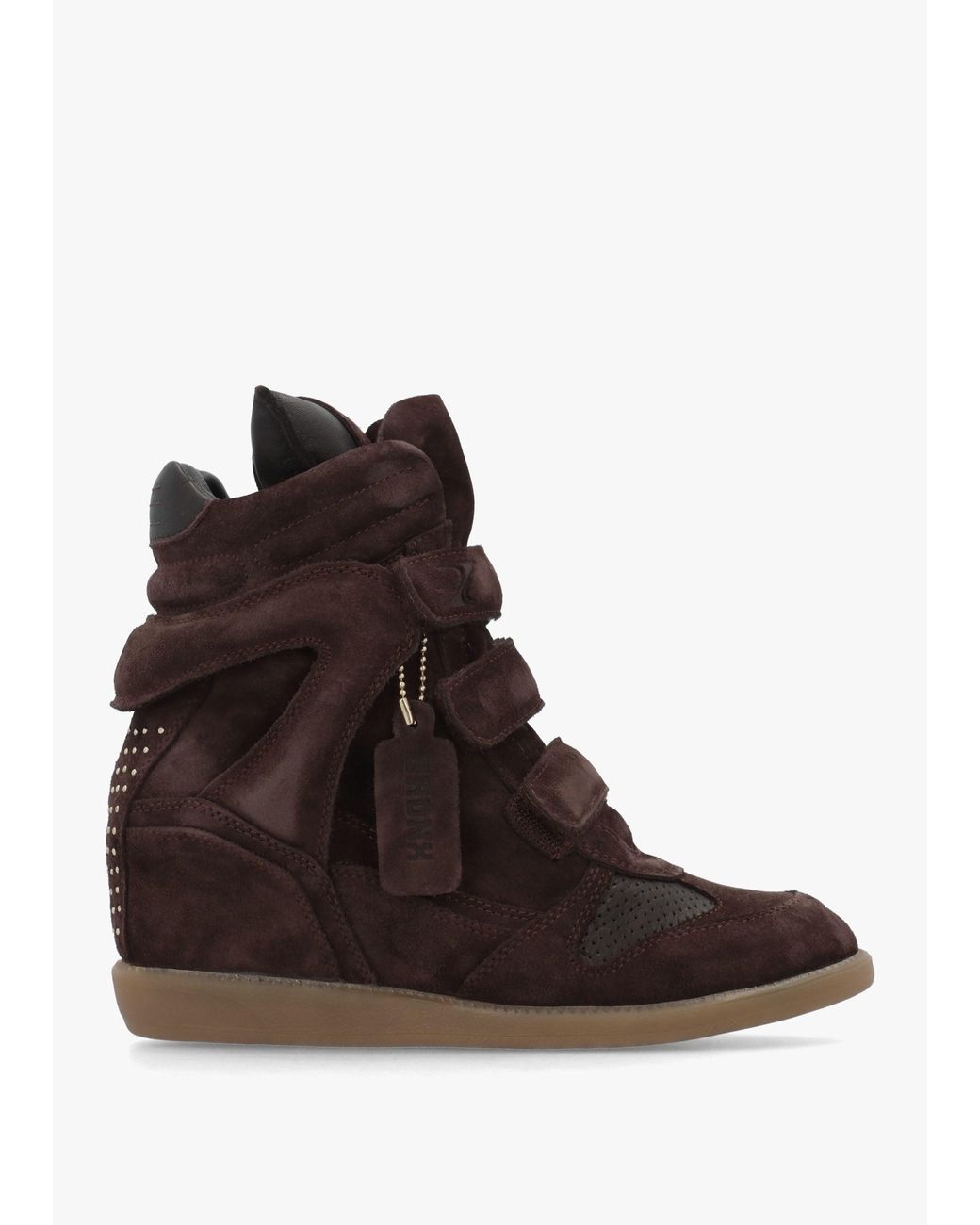Bronx Brown Jae-Yy Coffee Bean Suede High Top Wedge Trainers