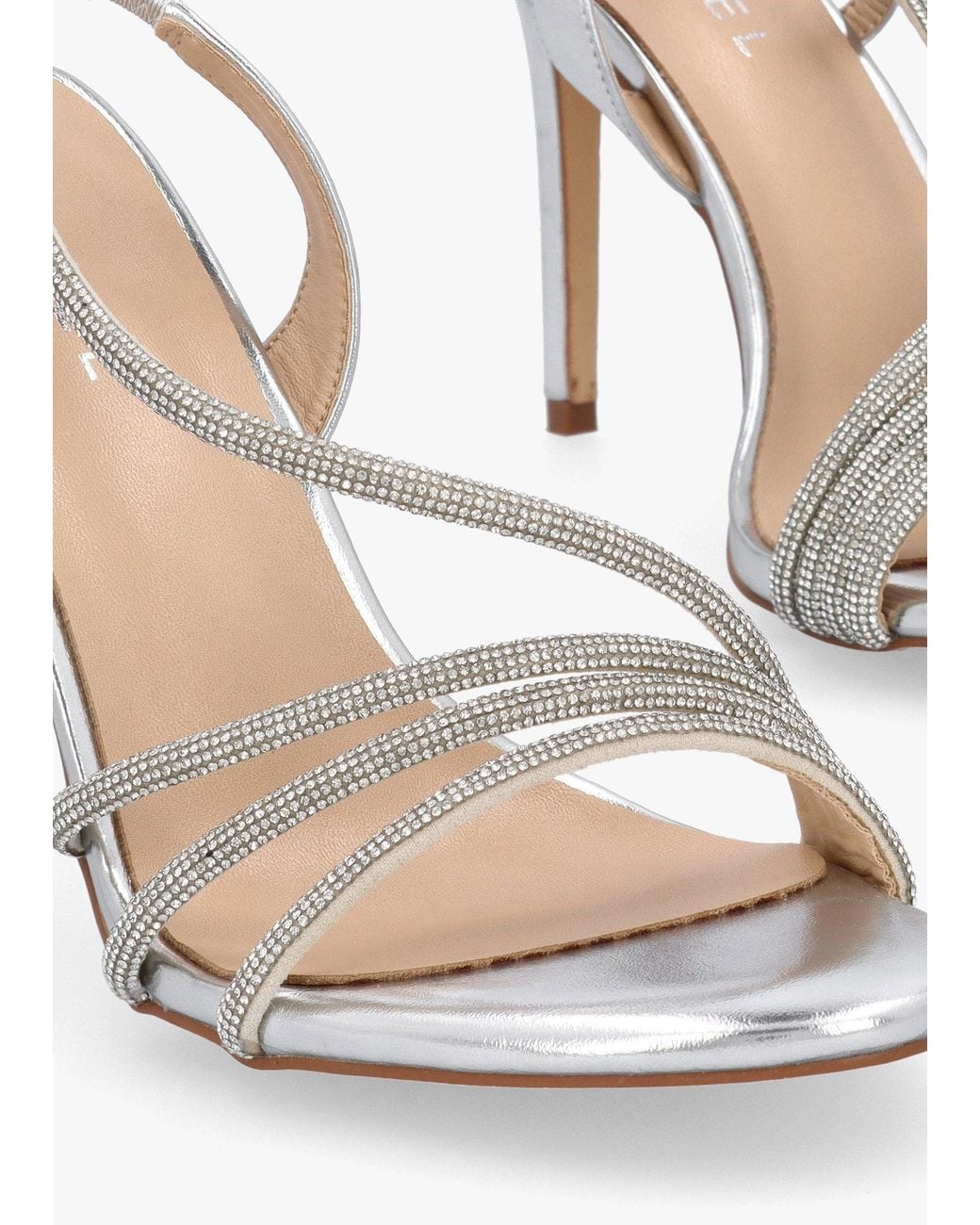 Daniel White Ichelly Metallic Diamante Strap High Heel Sandals