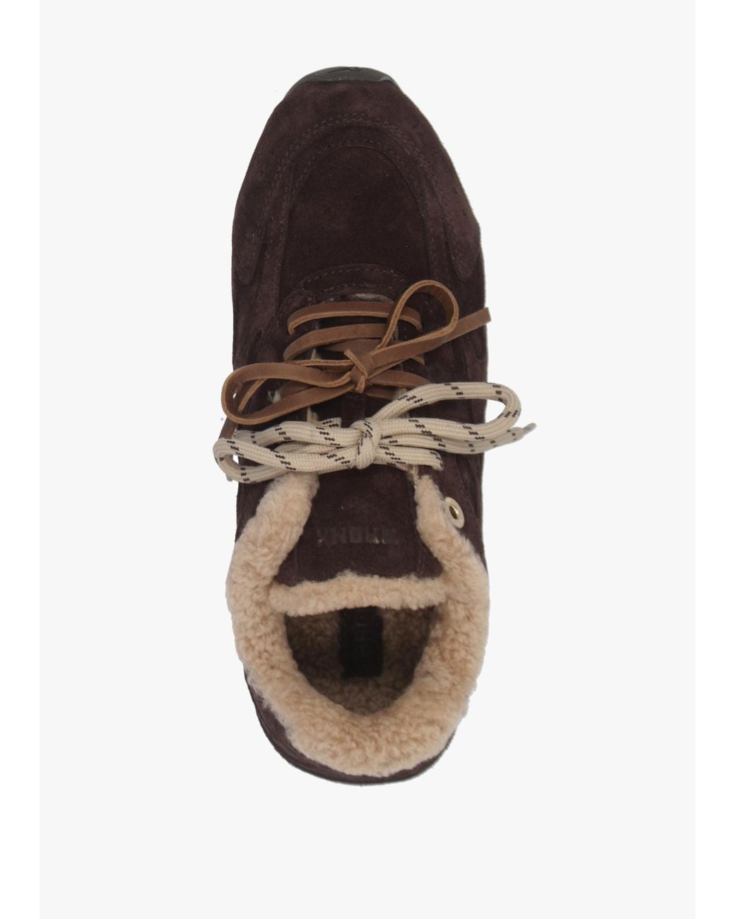 Bronx Brown Myr-Aa Shearling Low Top Trainers