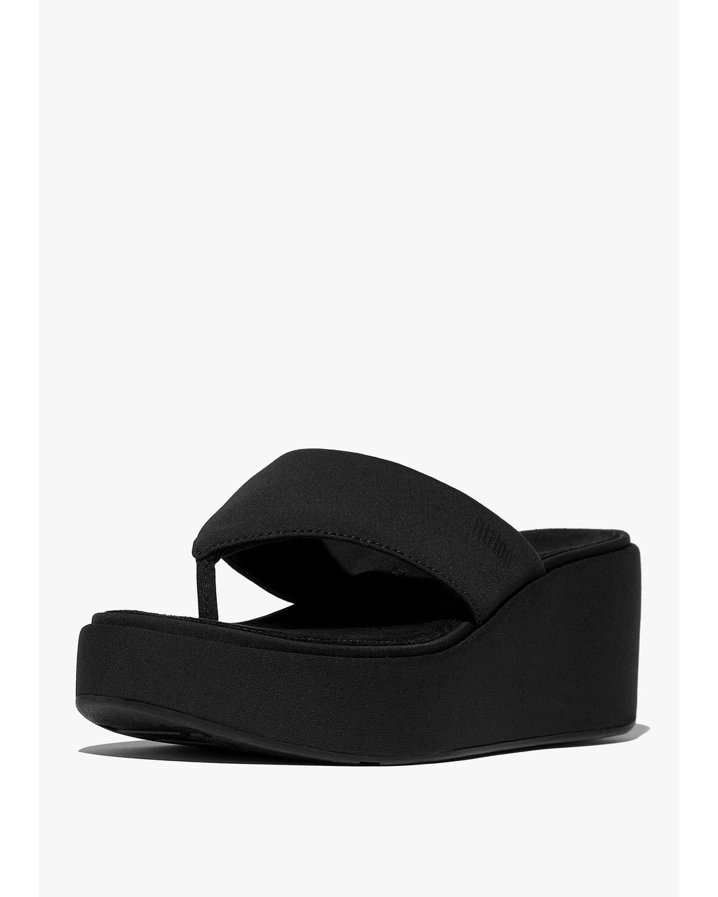 Fitflop Black Platform All Toe Post Wedge Sandals