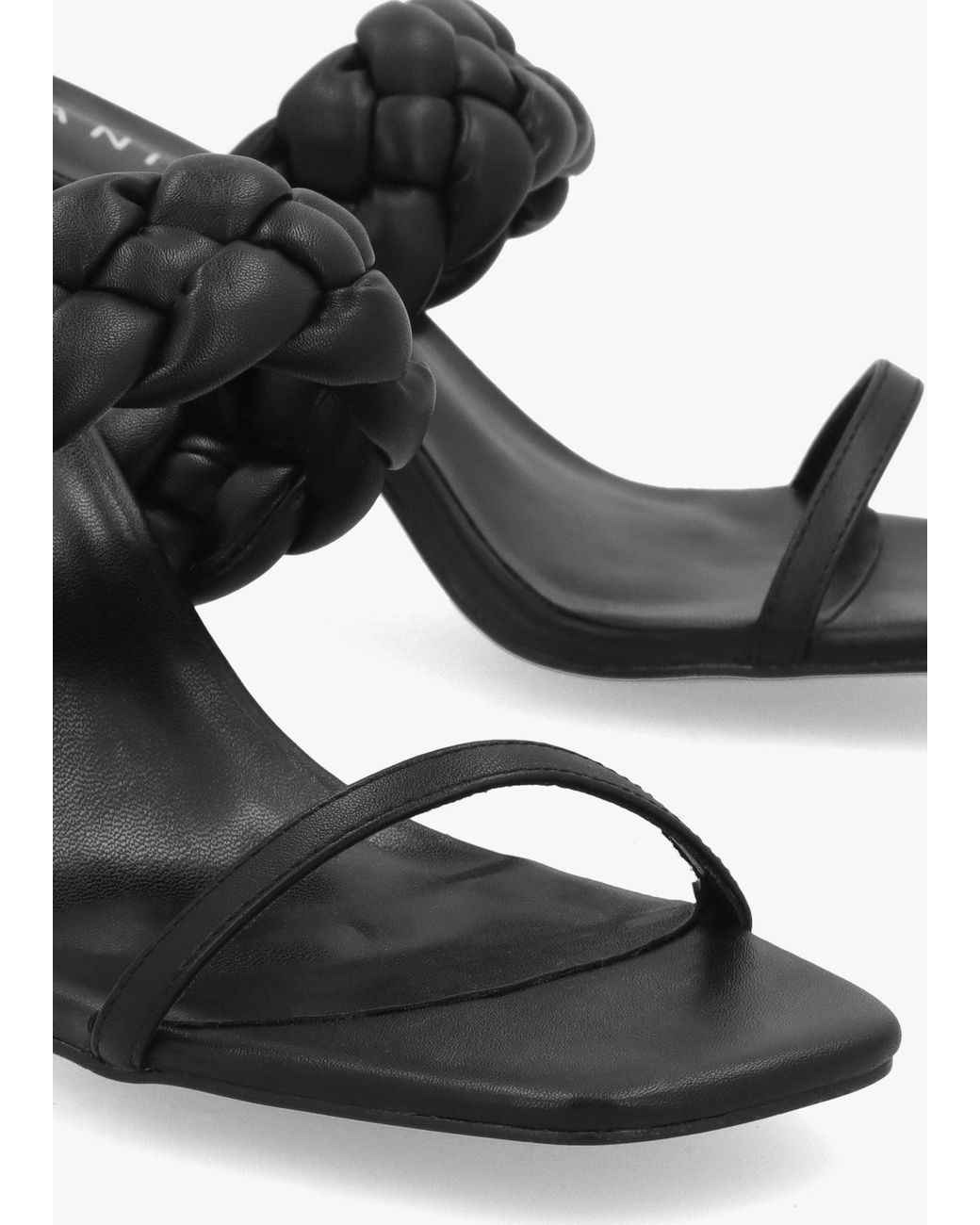Daniel Black Rose Plaited Two Bar Heeled Sandals