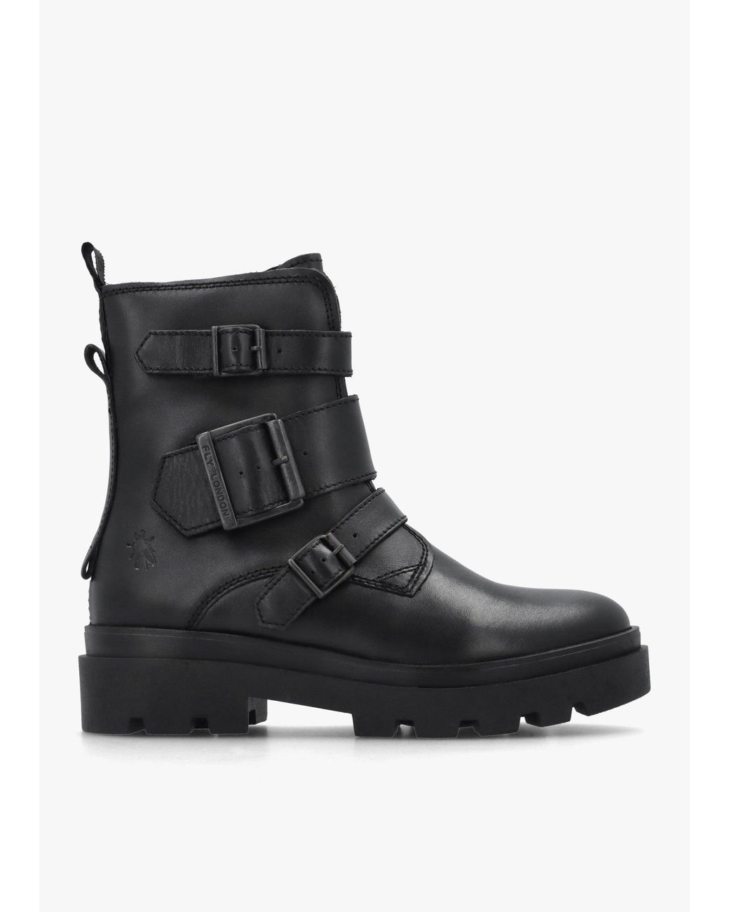 Fly London Black Jeda Biker Boots