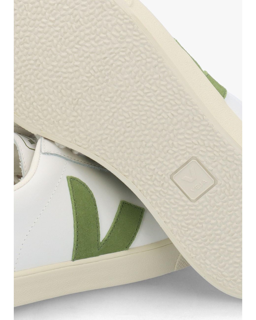 Veja White Esplar Logo Extra Kiwi Leather Trainers