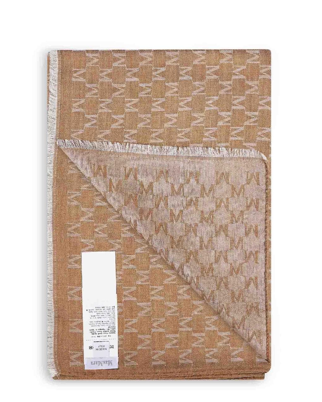 Max Mara Natural M Monogram Jacquard Silk Blend Mxapaniere Stole