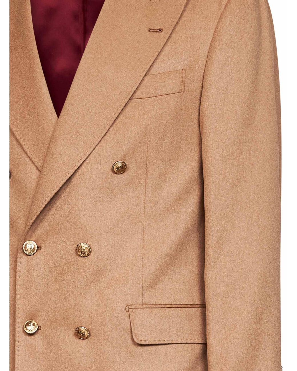 Brunello Cucinelli Brown Camel Camel Hair Tailor One-And-A-Half-Breasted Jacket for men