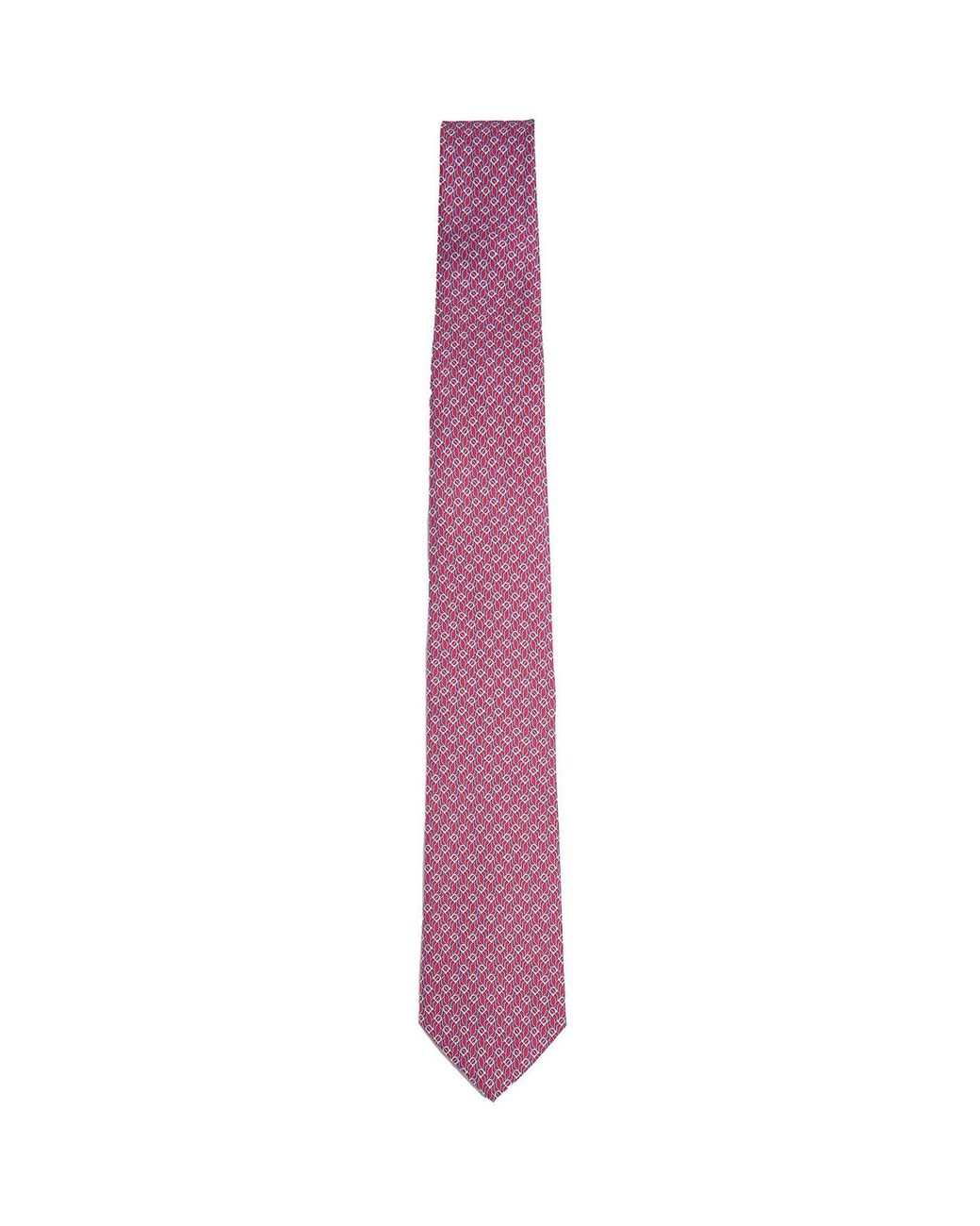 Ferragamo Purple Silk Tetris Print Tie for men