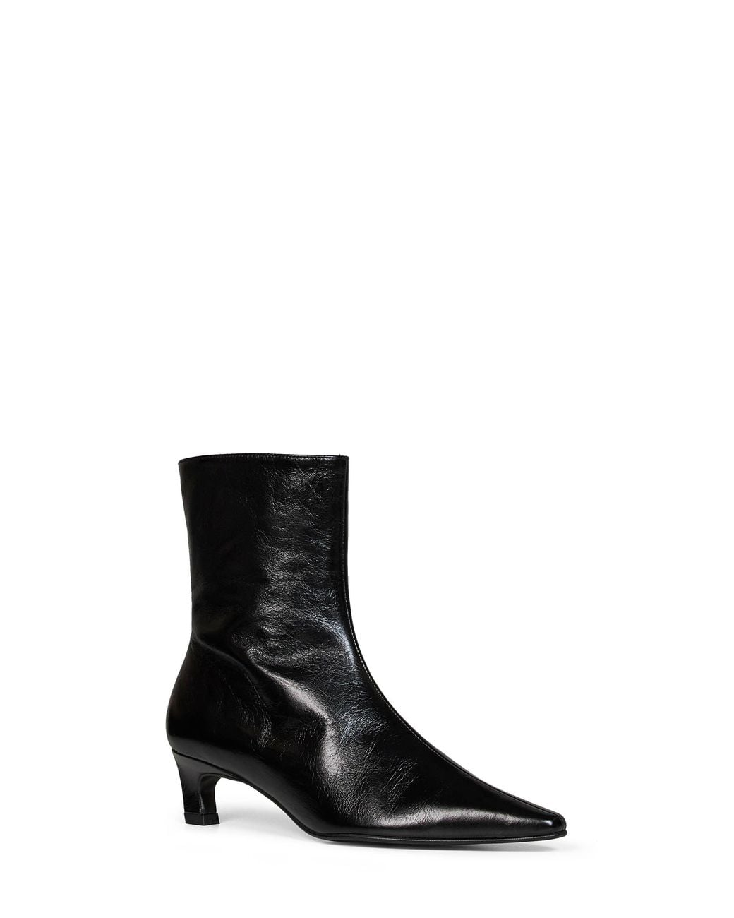 Alohas Black Crinkled-Effect Leather Ambar Rift Ankle Boots