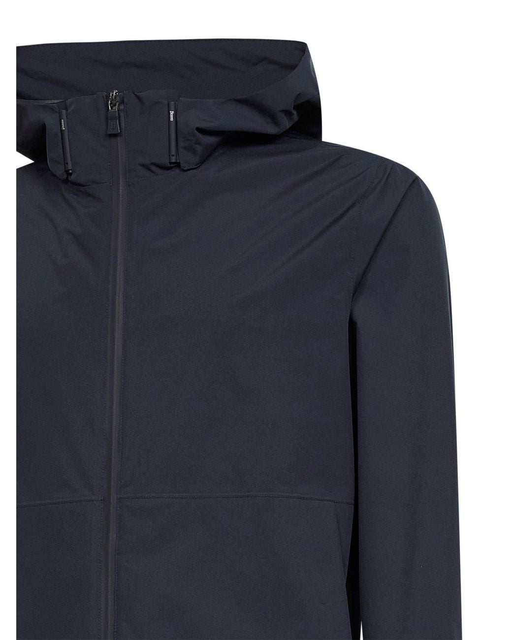 Herno Blue Hooded Windstopper Jacket for men