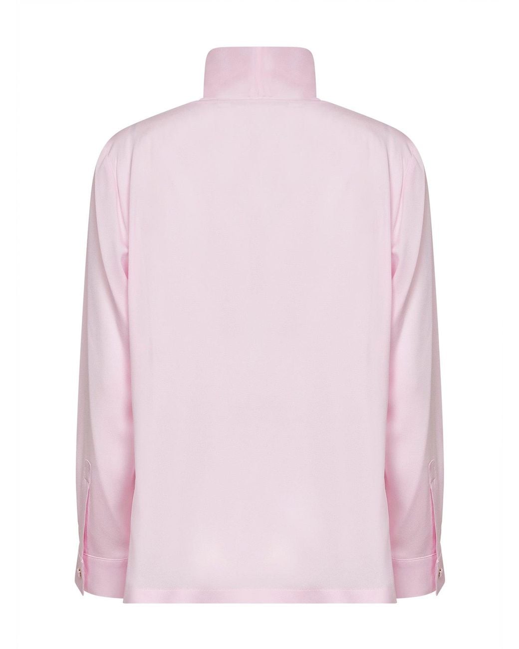 Max Mara Pink Silk Charmeuse Blouse With Foulard Collar
