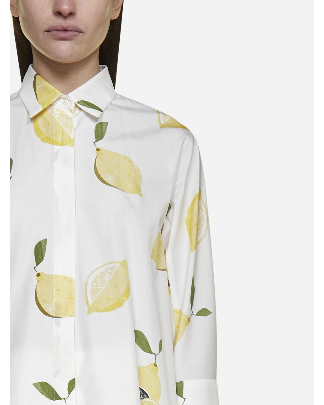 Max Mara Calamo Lemon Print Cotton Shirt | Lyst