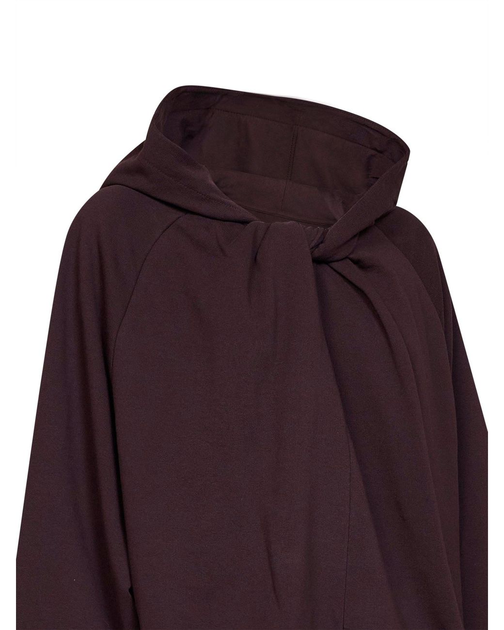 Dries Van Noten Purple Burgundy Cotton Hadella Twisted Hoodie