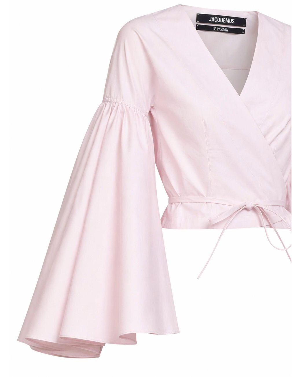 Jacquemus Pink Light The Paysan Ruffled Wrap Top