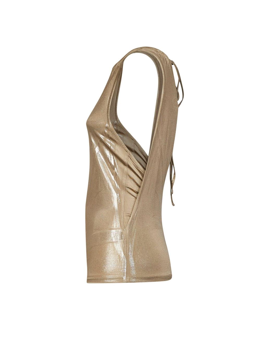 DIESEL Natural Metallic Stretch Jersey T-Dyvyny Top