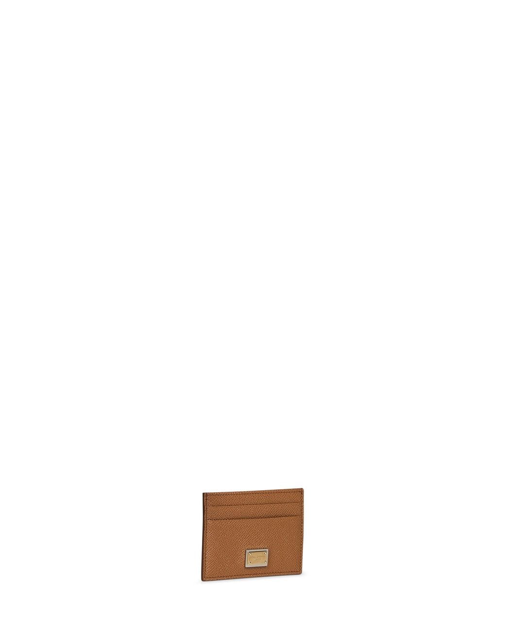 Dolce & Gabbana White Caramel Dauphine Calf Leather Card Holder