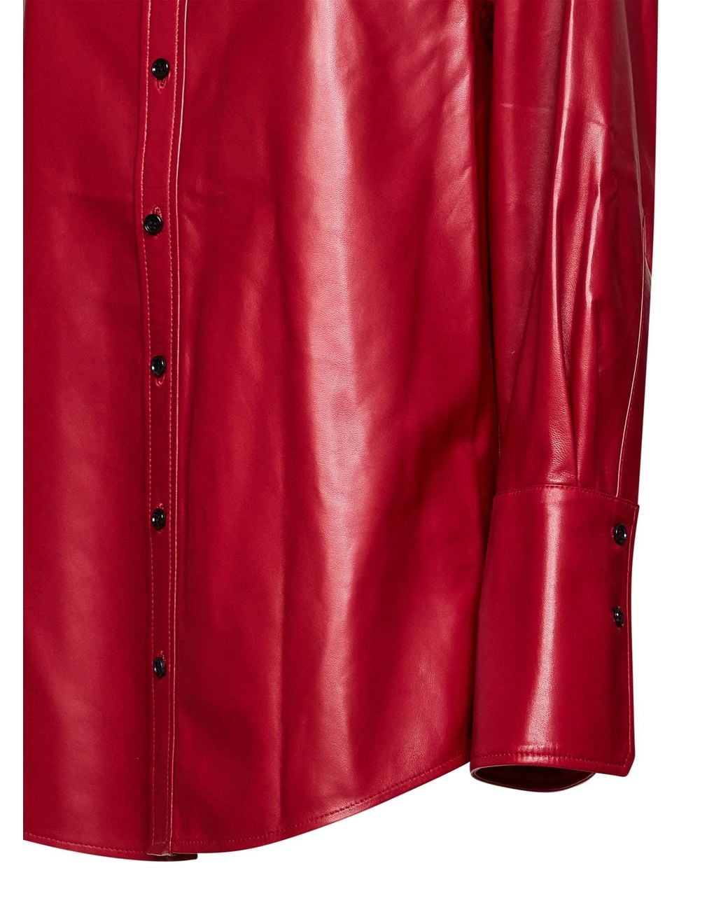 Co. Red Cherry Leather Stand Llar Shirt