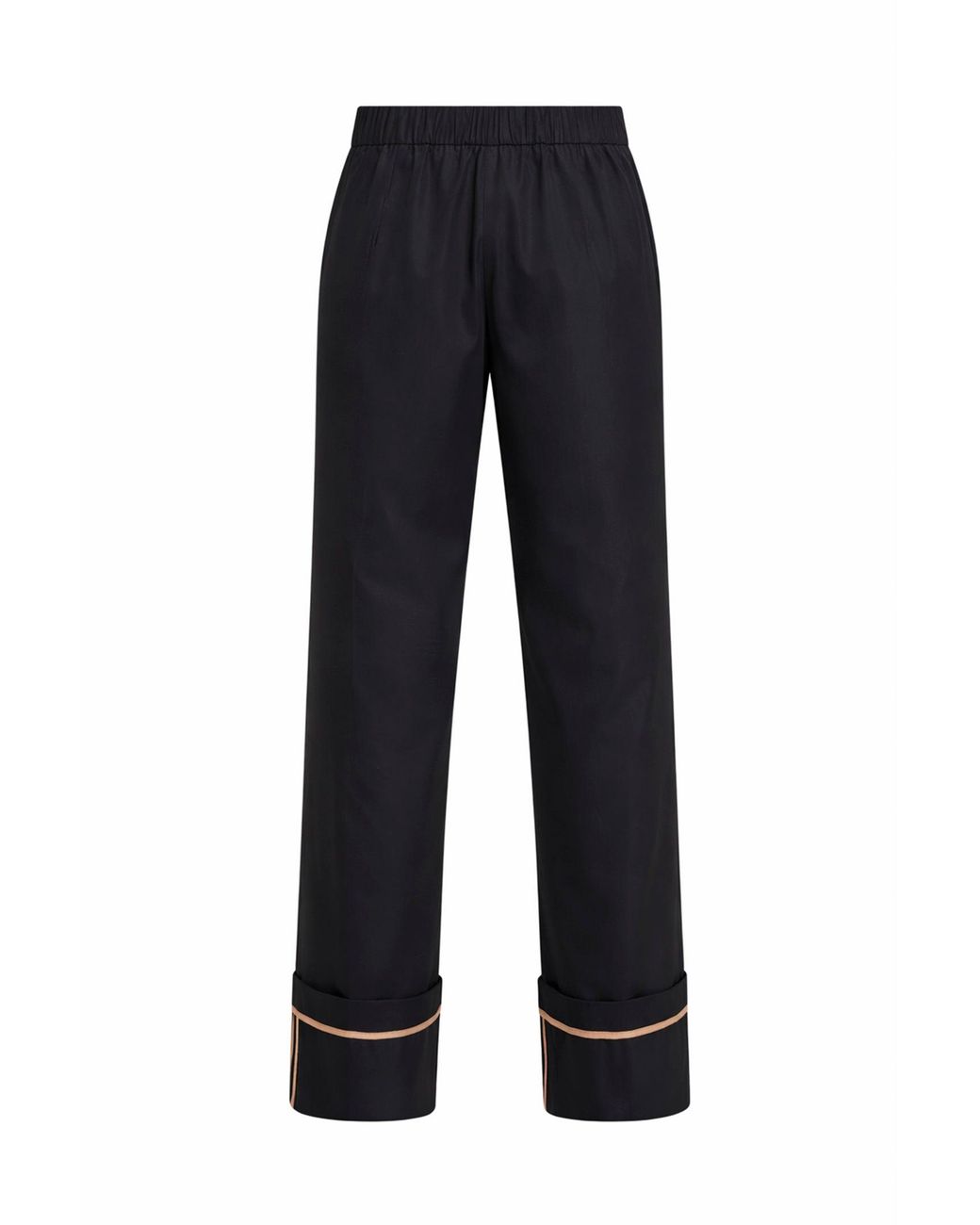 Herno Blue Cotton Gabardine Trousers With Turn-Up Hems