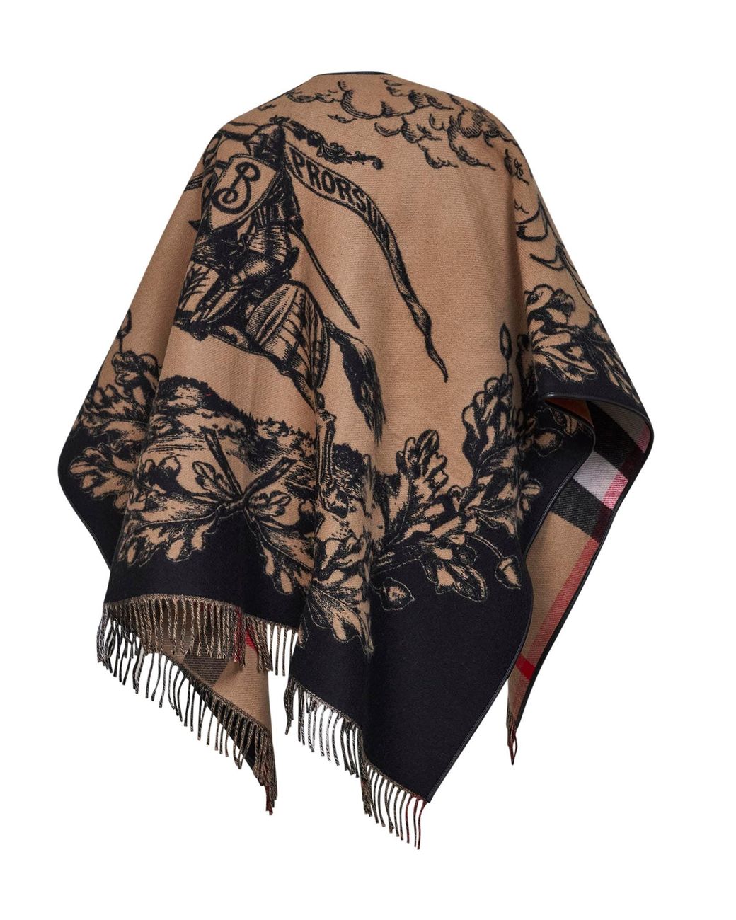 Burberry Black Archive Gallant Knight Wool Cape