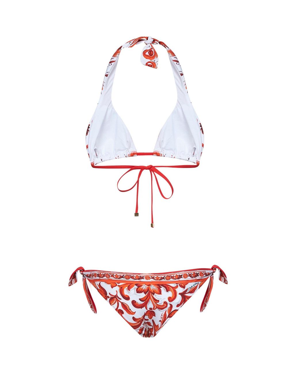 Dolce & Gabbana Red Bikini Maiolica-Print