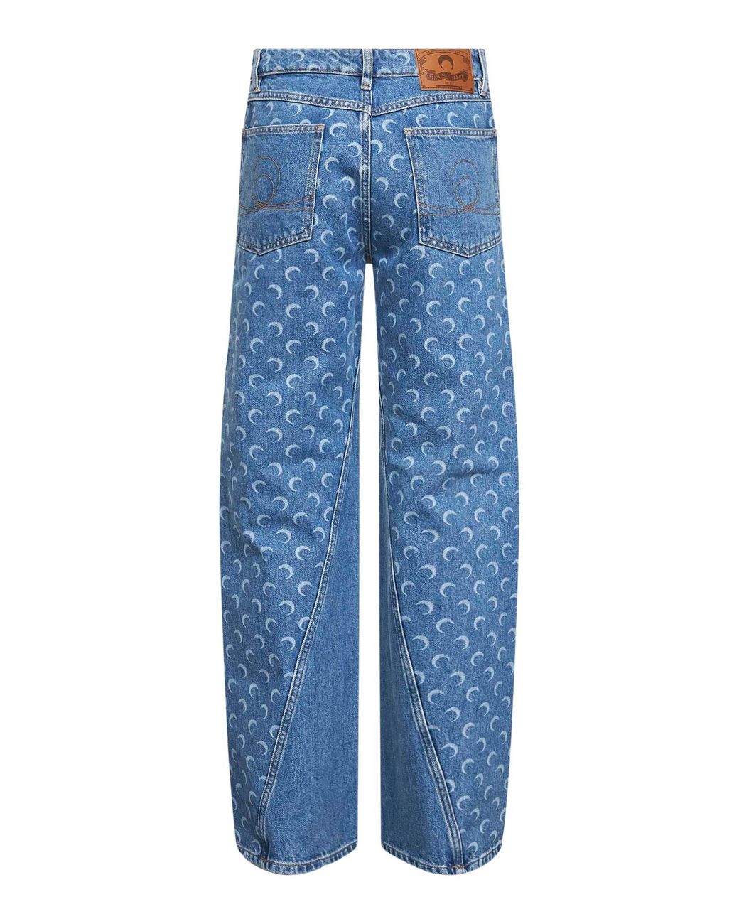 Marine Serre Denim Moon Laser Baggy Jeans in Blue | Lyst