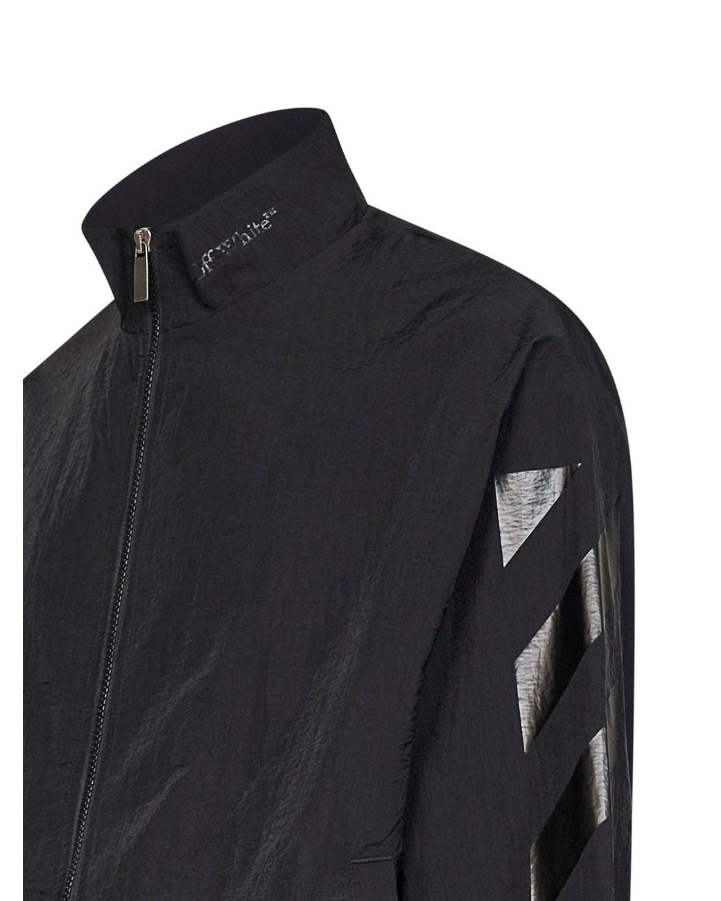 Off-White c/o Virgil Abloh Black Nylon Glossy Arrow Tracktop for men