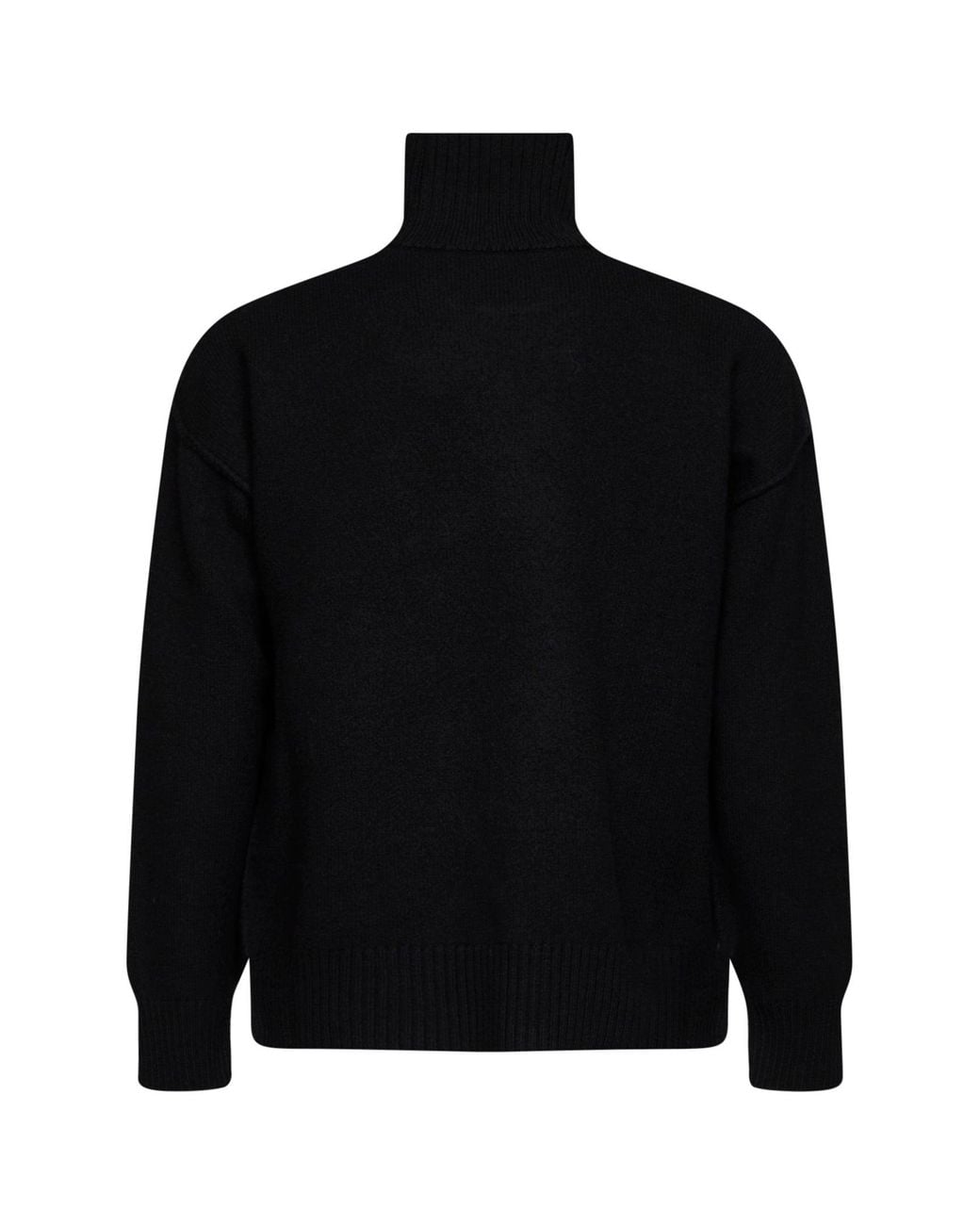AMI Black Felted Merino Wool Knit Ami De Cœur Sweater for men