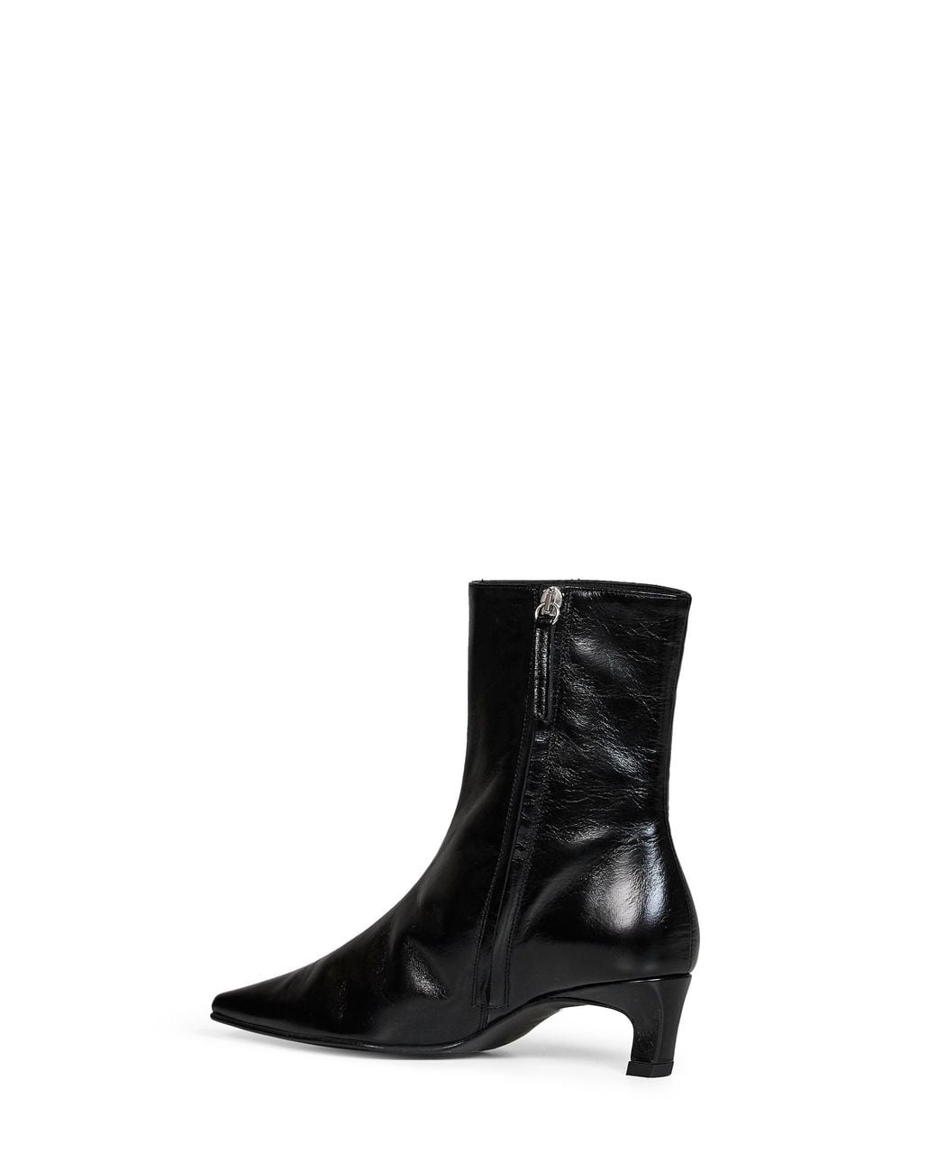 Alohas Black Crinkled-Effect Leather Ambar Rift Ankle Boots