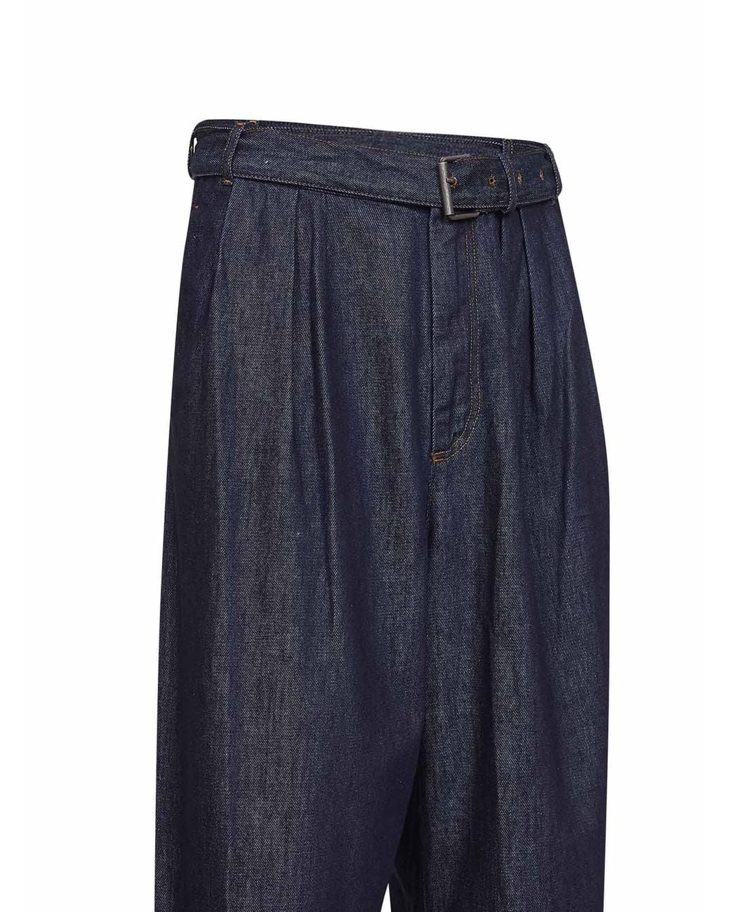 Dries Van Noten Blue Denim Belted Wide-Leg Jeans for men