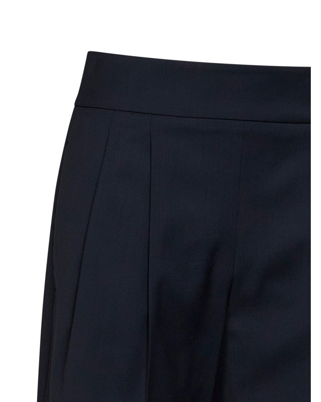 Max Mara Blue Lightweight Wool Canvas Mxmsalute Shorts