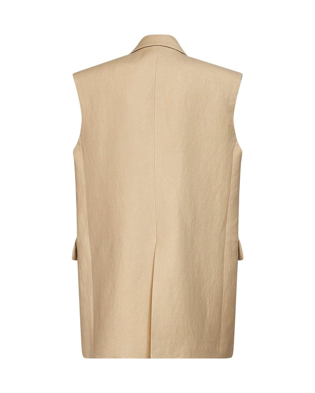 Uma Wang Natural Dirty Linen And Wool Not Knot Double-Breasted Vest