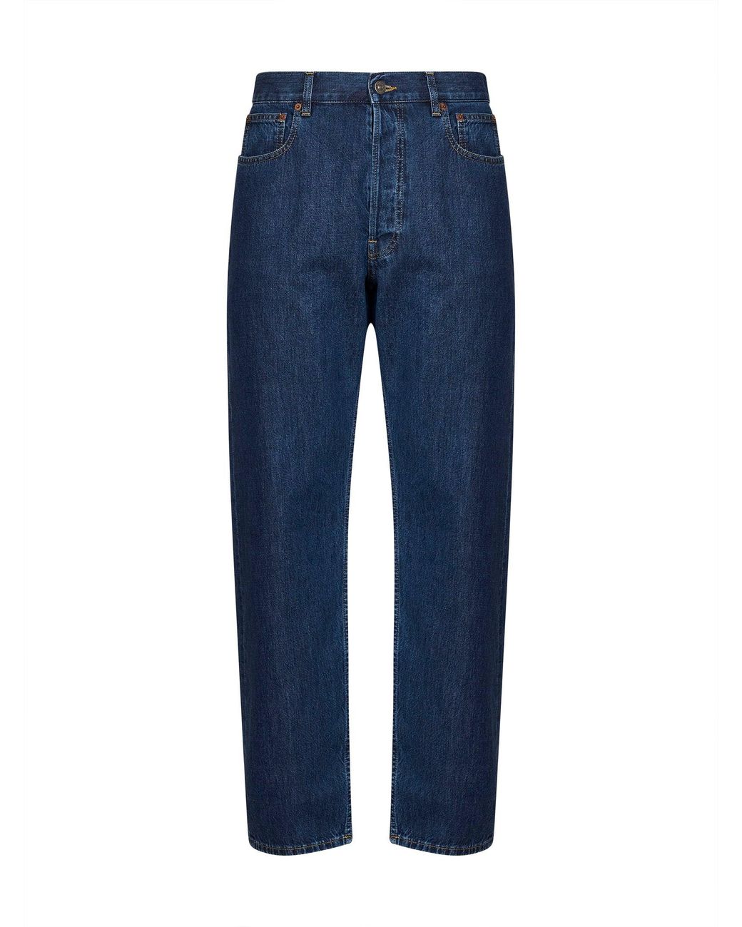 Valentino Blue Medium Bue Cotton Denim Jeans With Vgold for men