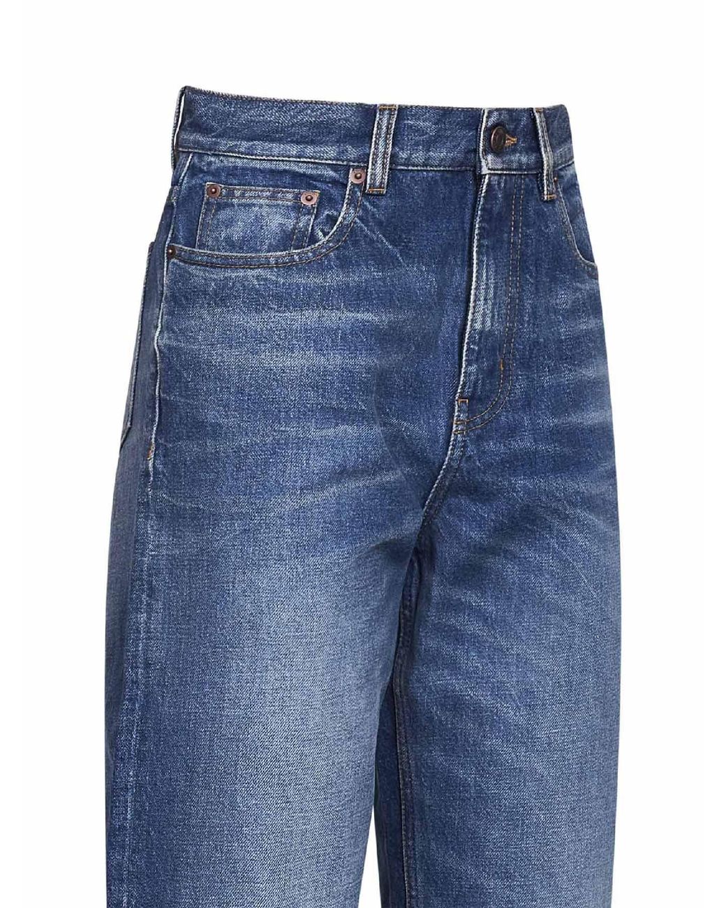 Chloé Blue Dark Cobalt Denim High-Rise Straight-Leg Jeans