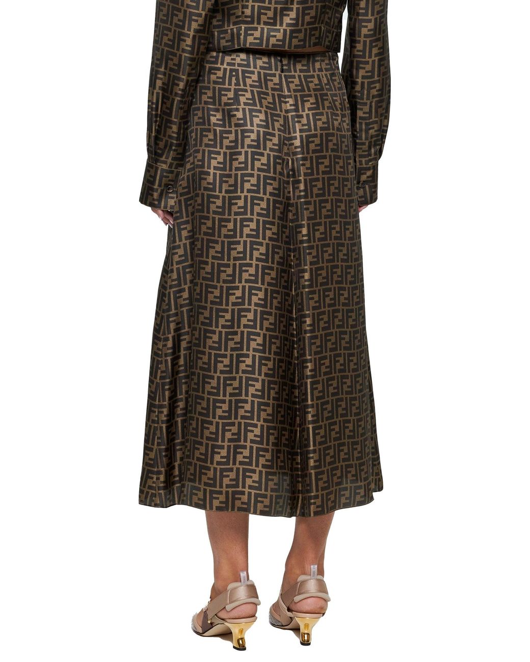 Fendi Brown Ff Maxi Skirt