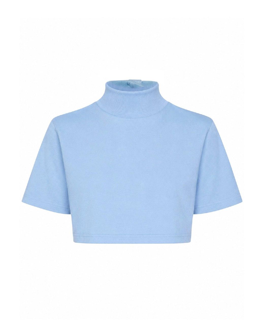Alaïa Blue Sky Cotton Jersey Cropped T-Shirt