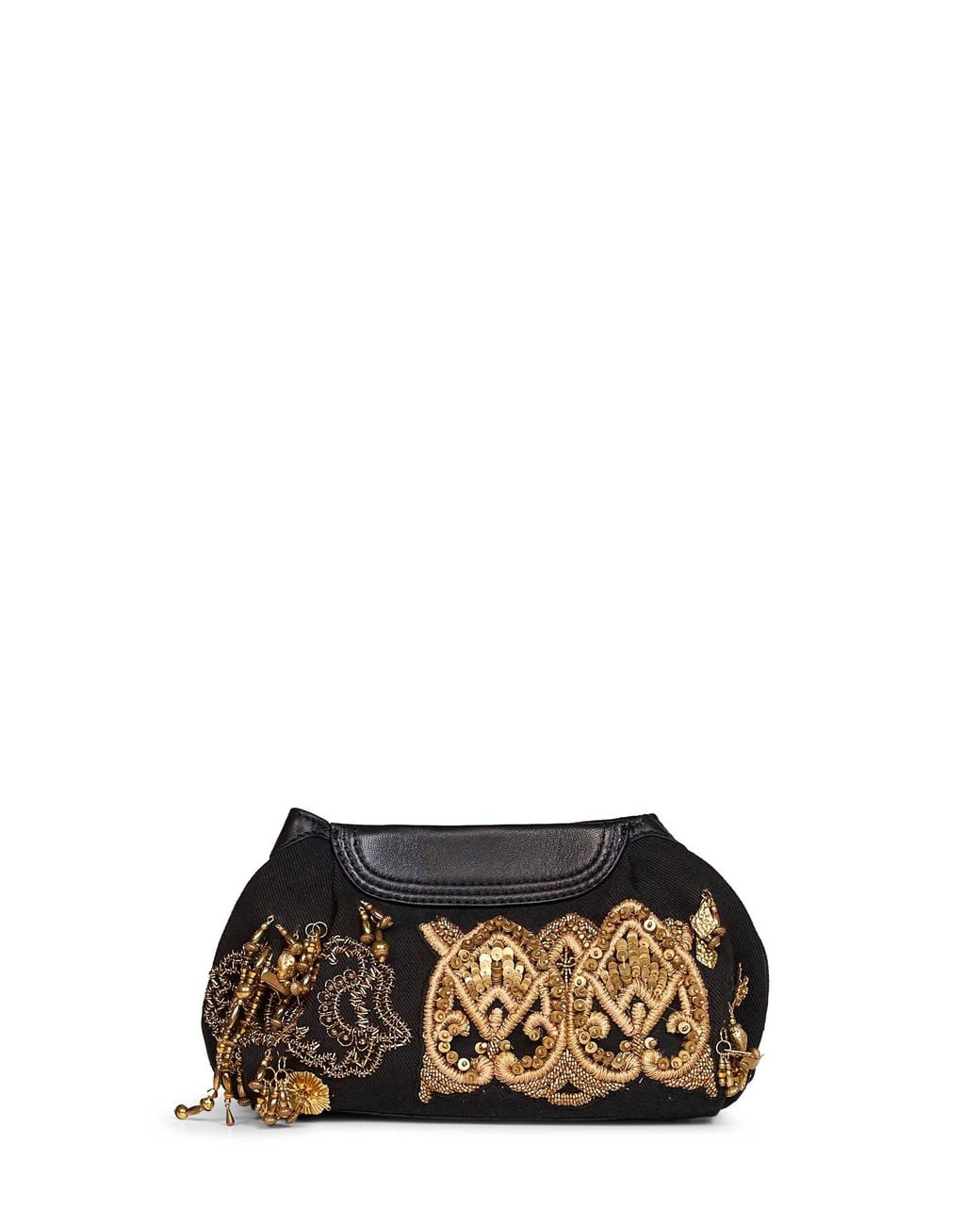 Dries Van Noten White Blossom868 Embroidered Clutch With Shoulder Strap