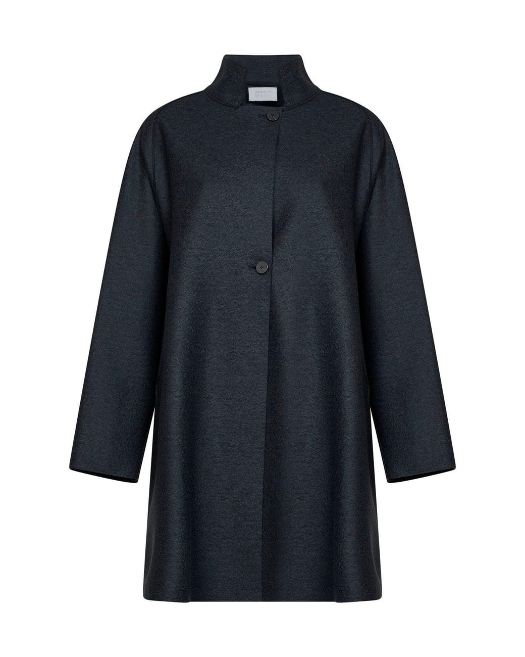 Harris Wharf London Blue Dark Felted Wool Raglan Cape