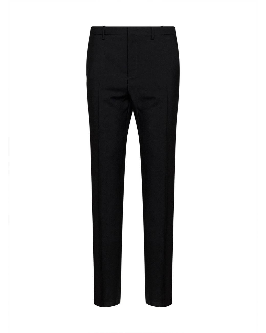 Fendi Black Kid Mohair Straight-Leg Tailored Trousers for men