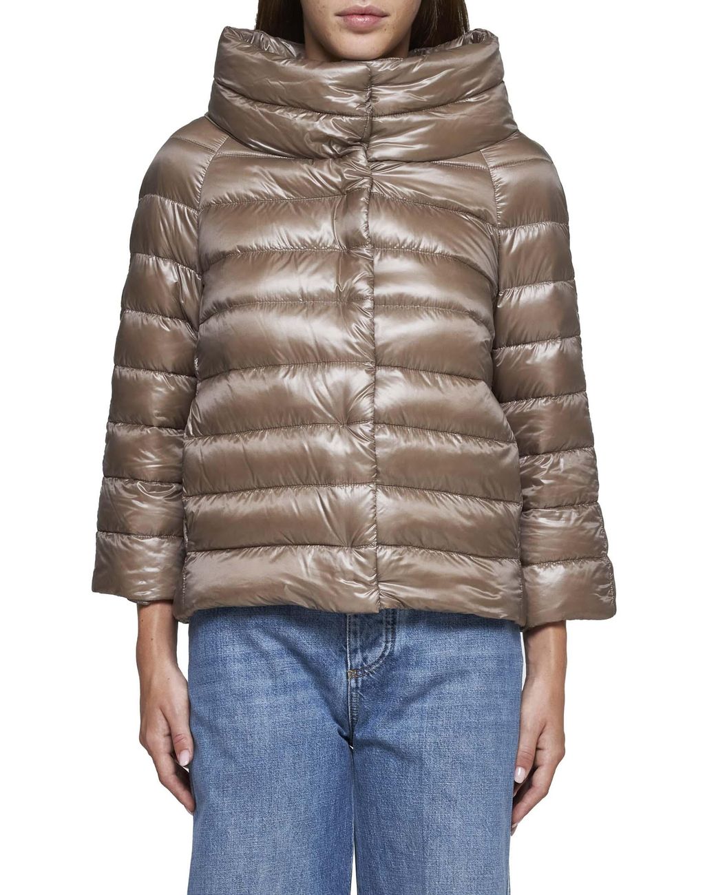 Herno Icons Brown Sofia Quilted Nylon Down Jacket