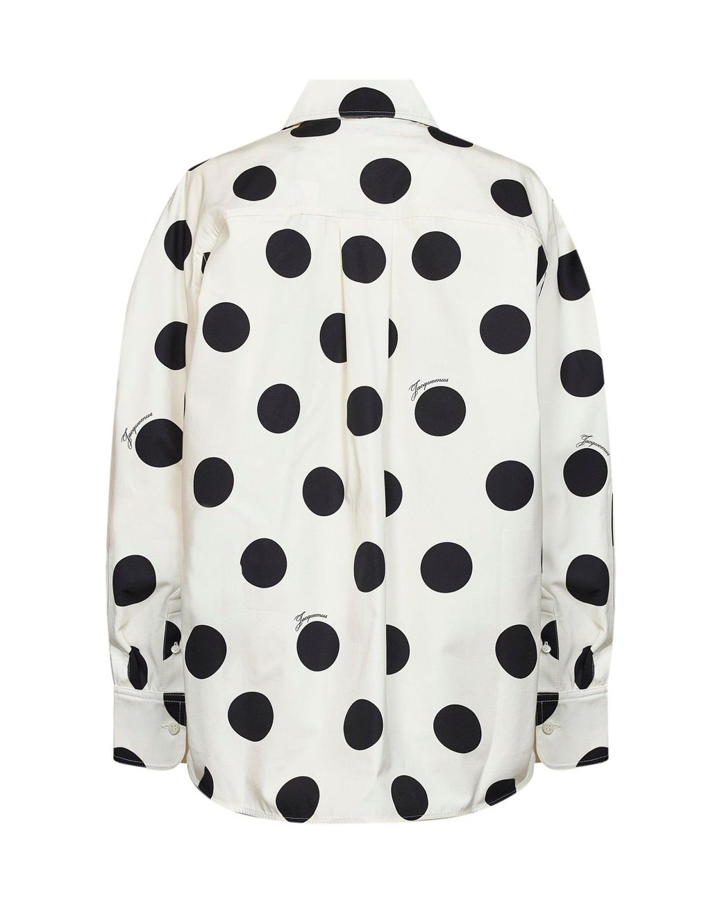 Jacquemus White Polka-Dot Cotton Poplin The Citta Classic Shirt