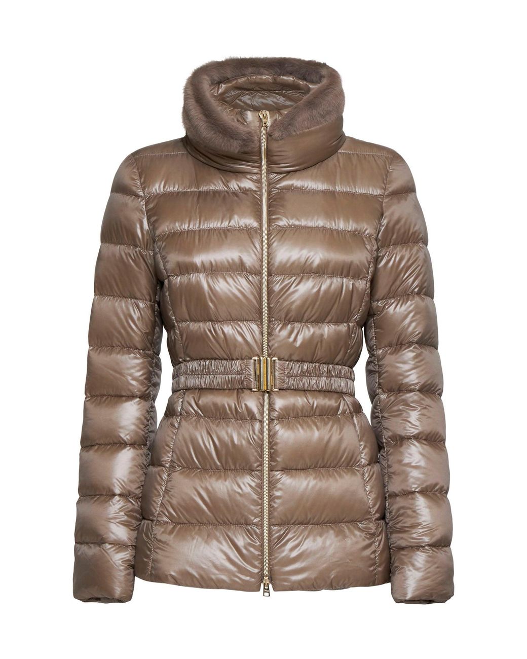 Herno Icons Brown Claudia Quilted Nylon Down Jacket By