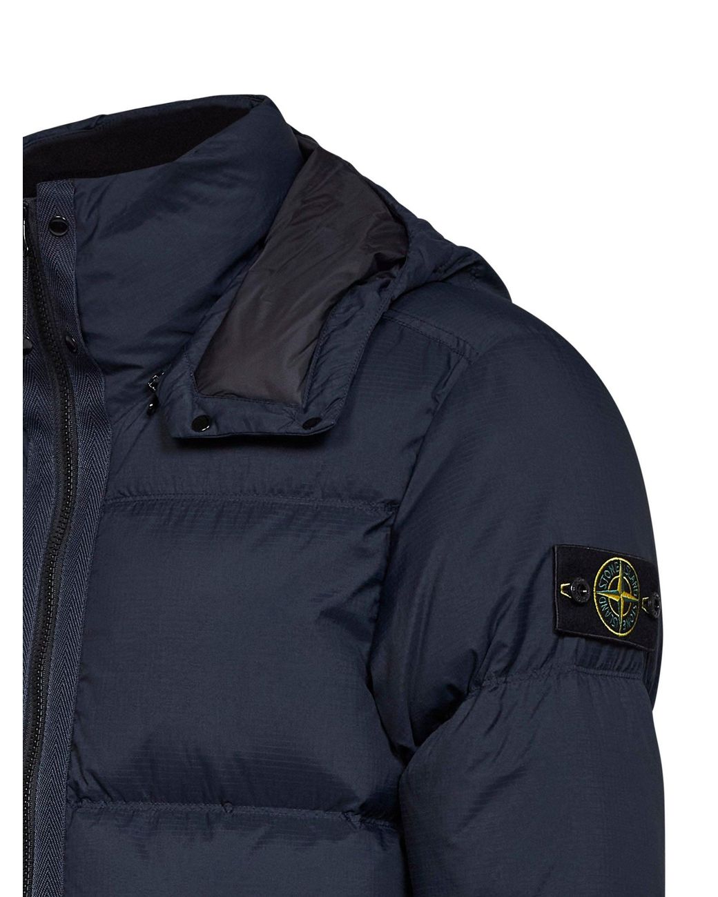 Stone Island Blue Cordura Advanced Fabrics 6.6 Ripstop Nylon Hooded Down Jacket for men