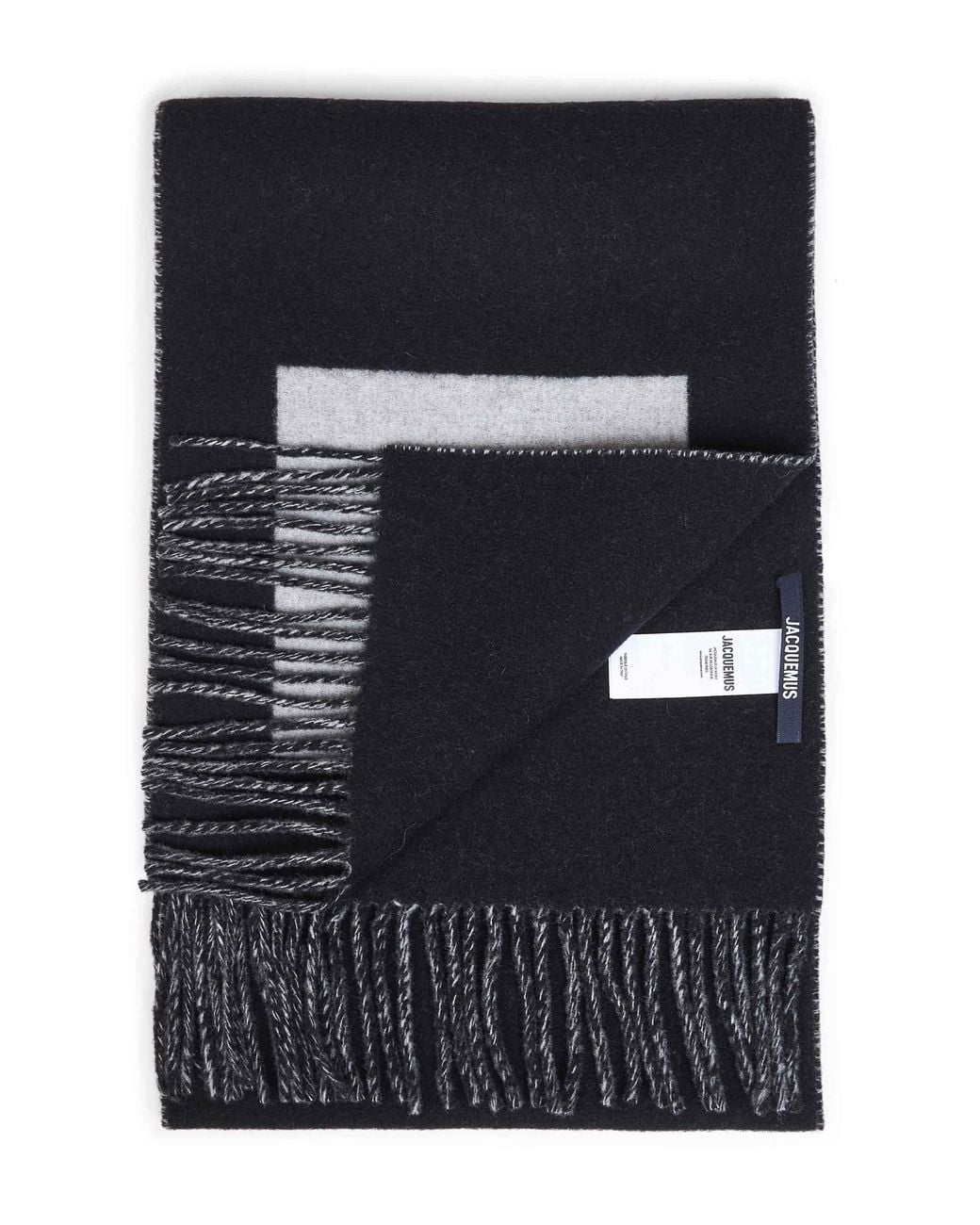 Jacquemus Blue Wool The Rond Carré Jacquard Logo Scarf for men