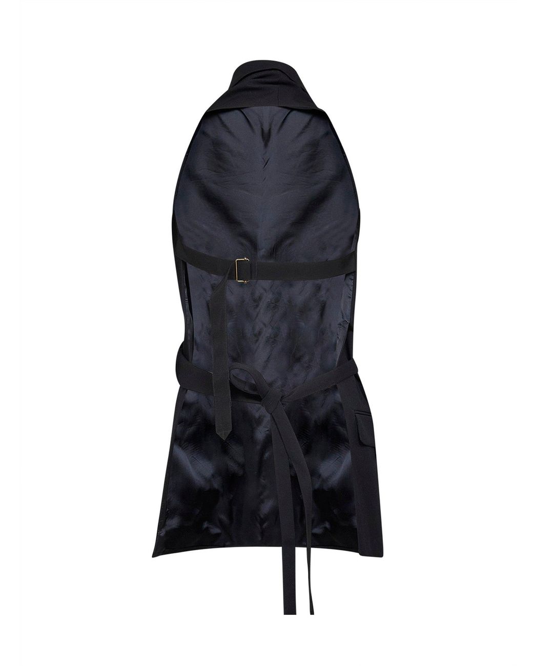 Dries Van Noten Blue Wool Twill Geline Backless Vest Top